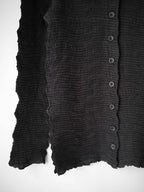 AW1998 ISSEY MIYAKE CRUSHED PLEATS BLACK MAILINE LS SHIRT