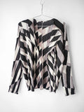 AW2003 ISSEY MIYAKE PLEATSPLEASE PLEATED WHITE GEOMETRIC LS SHIRT