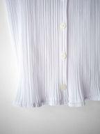 AW2003 ISSEY MIYAKE PLEATSPLEASE PLEATED WHITE SLEEVELESS SS SHIRT