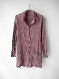 AW2010 ISSEY MIYAKE ME CRUSHED PLEATS BROWN LS SHIRT