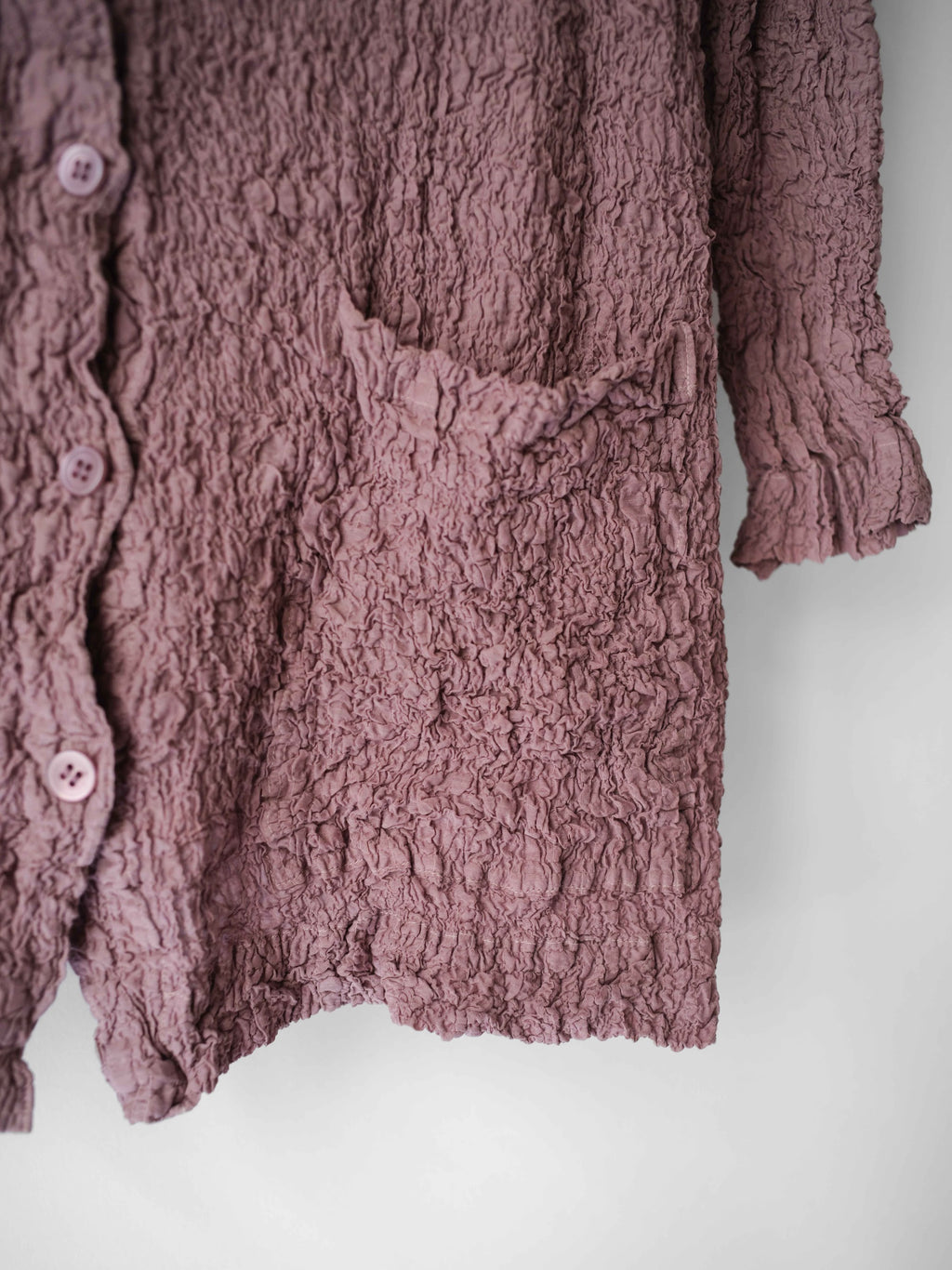 AW2010 ISSEY MIYAKE ME CRUSHED PLEATS BROWN LS SHIRT