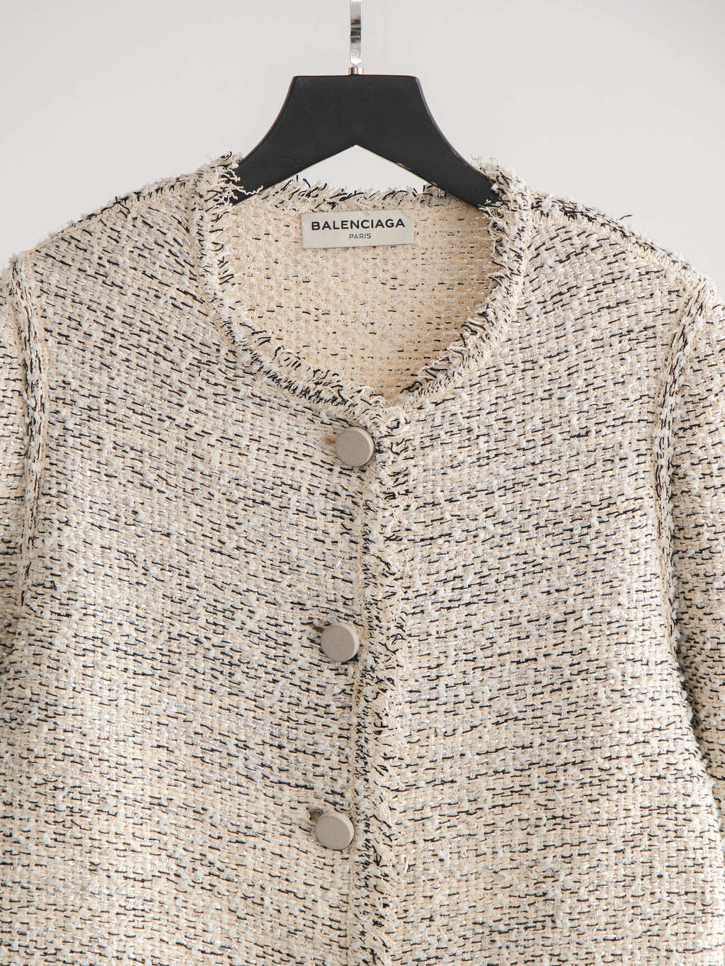 BALENCIAGA CREAM TWEED/ FW2015 JACKET