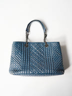 BOTTEGA VENETA NAVY INTRECCIATO LEATHER NODINI TOTE BAG