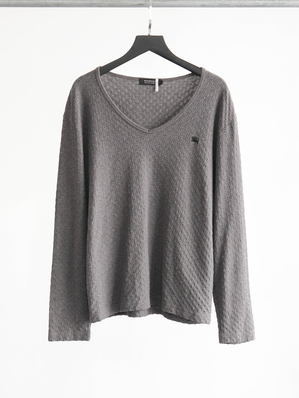 BURBERRY CROCHET / KNIT GREY BLACK LABEL LS T-SHIRT