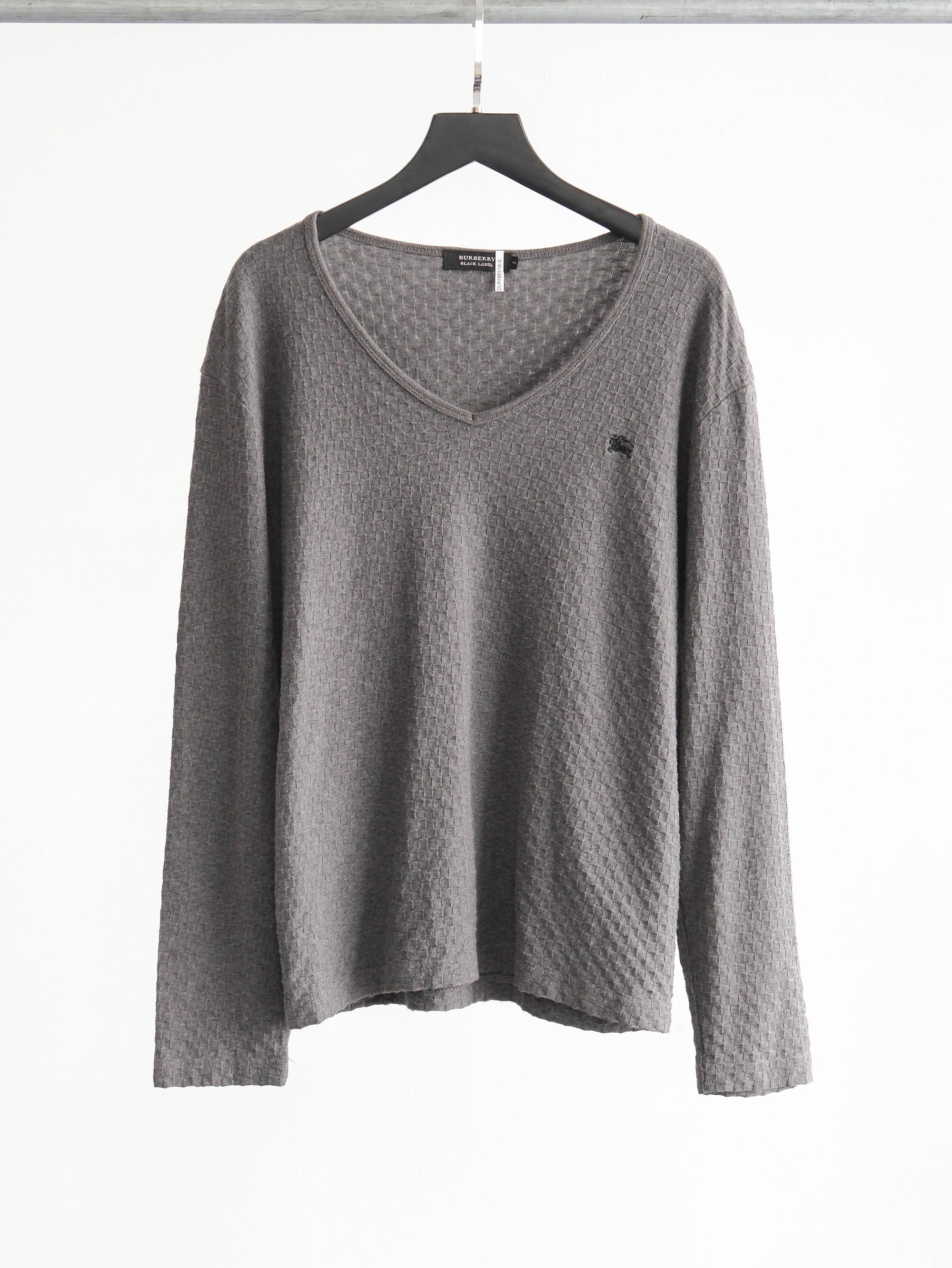 BURBERRY CROCHET / KNIT GREY BLACK LABEL LS T-SHIRT