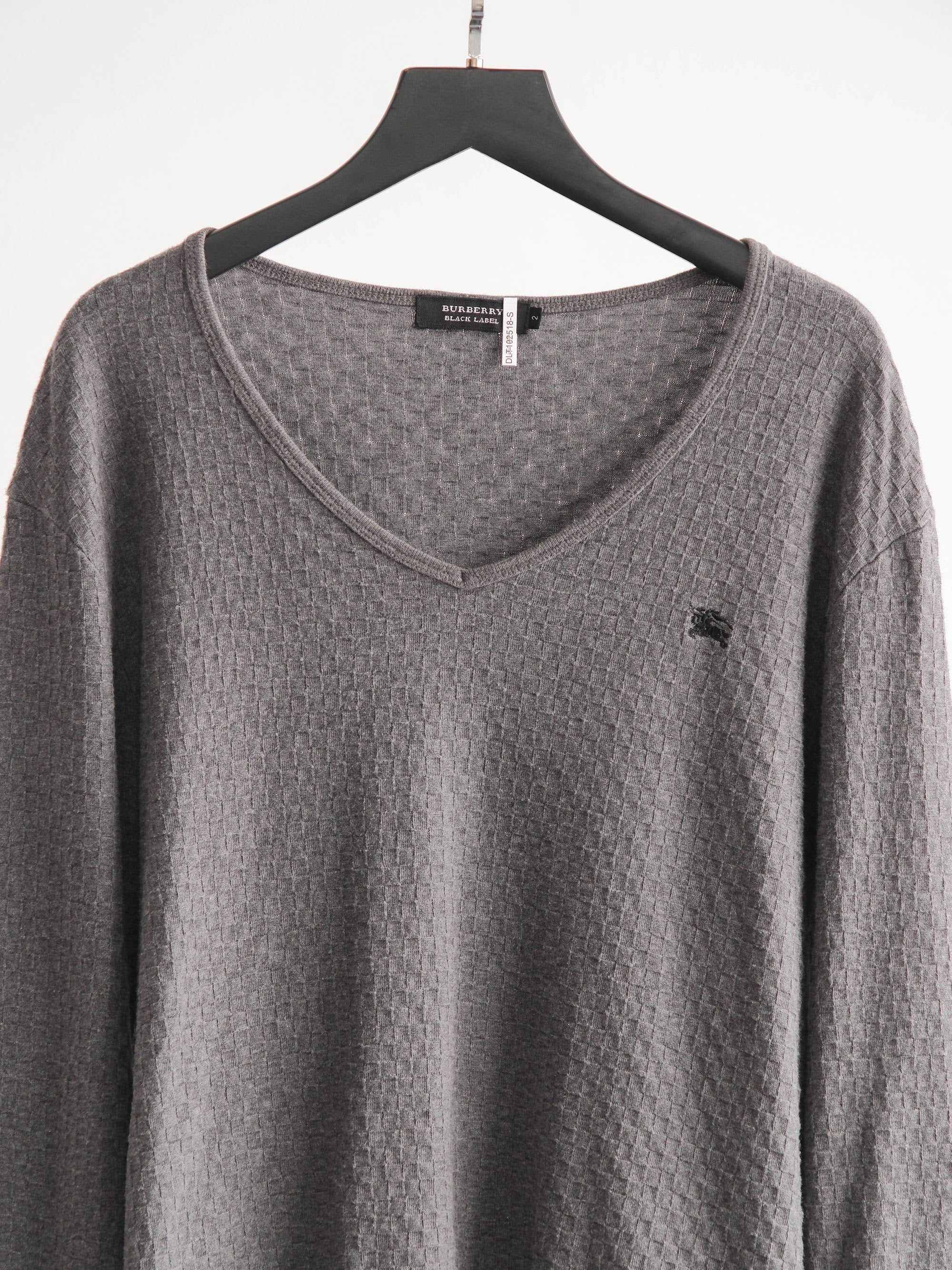 BURBERRY CROCHET / KNIT GREY BLACK LABEL LS T-SHIRT