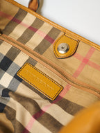 BURBERRY ORANGE LEATHER TOTE BAG