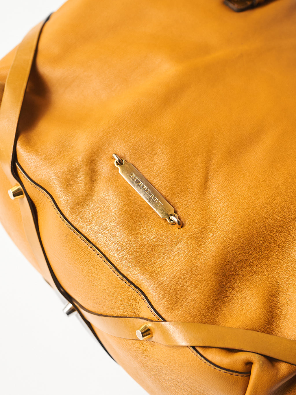 BURBERRY ORANGE LEATHER TOTE BAG
