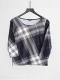 BURBERRY WHITE " LONDON " NOVA CHECK LS T-SHIRT