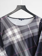 BURBERRY WHITE " LONDON " NOVA CHECK LS T-SHIRT