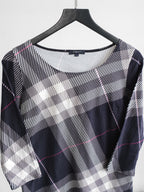 BURBERRY WHITE " LONDON " NOVA CHECK LS T-SHIRT