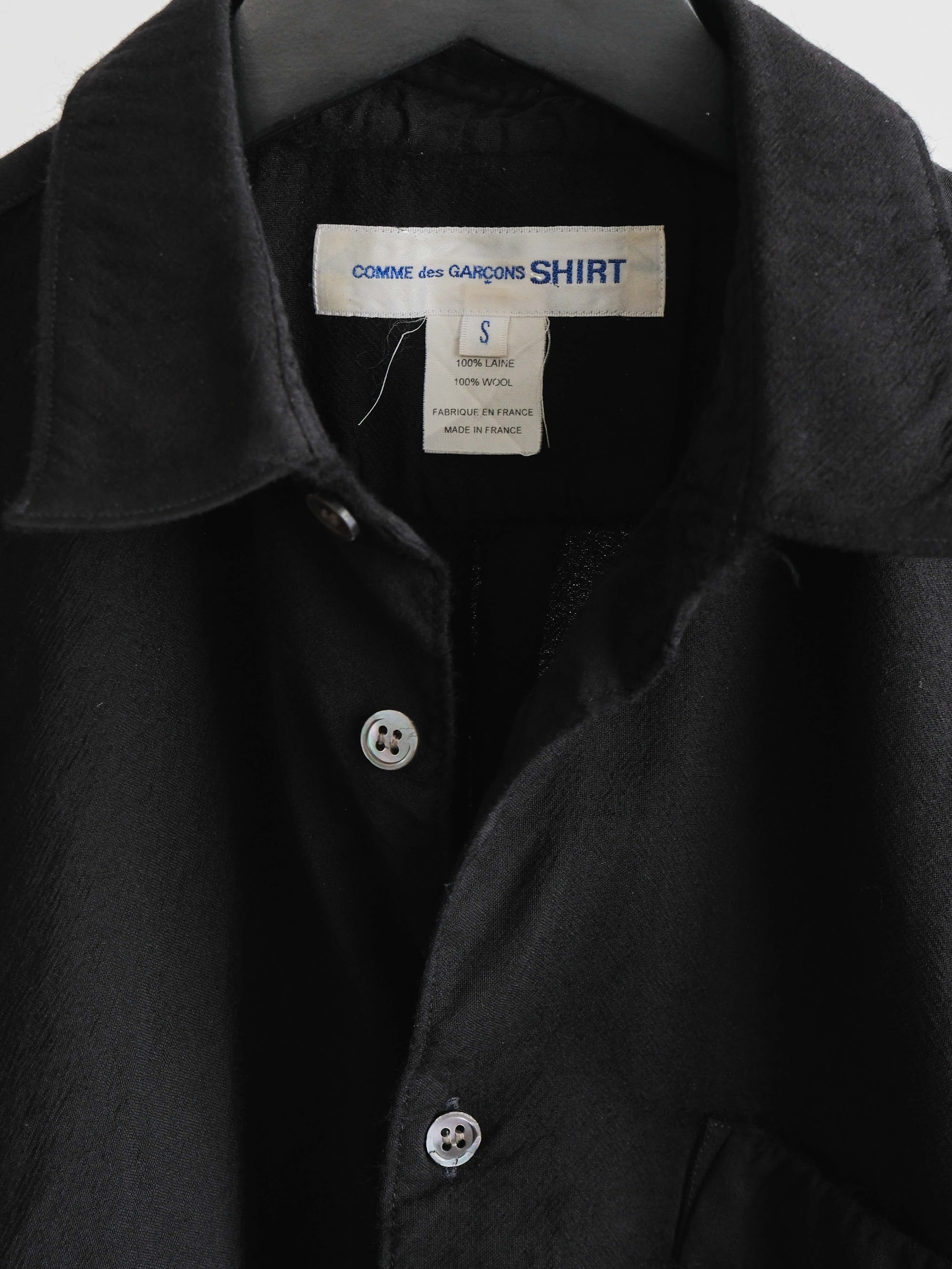 CDG BLACK WOOL LS SHIRT