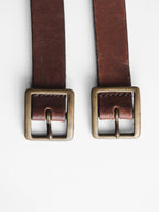 CDG BROWN DOUBLE BELT ACCESSORIES