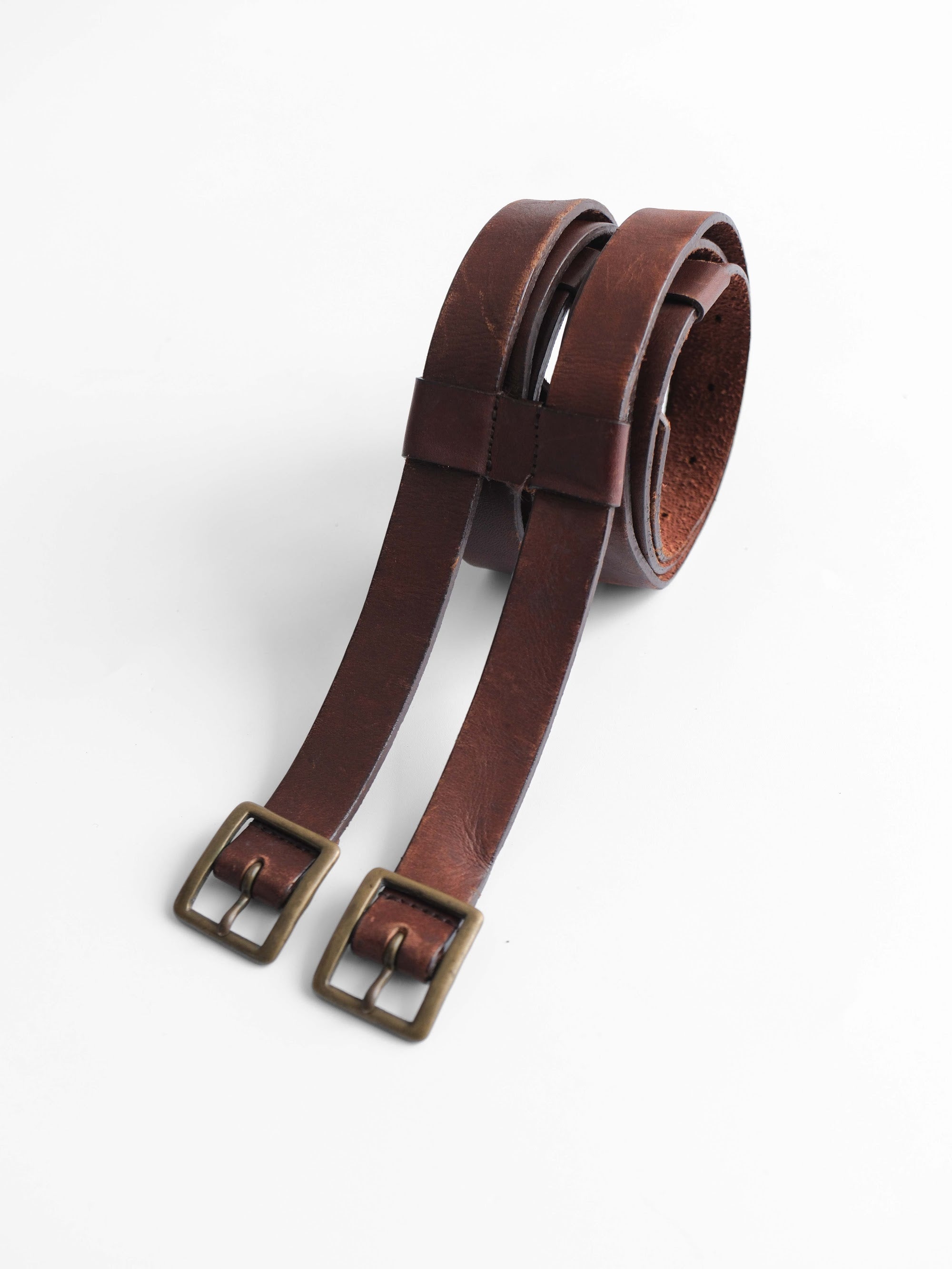 CDG BROWN DOUBLE BELT ACCESSORIES