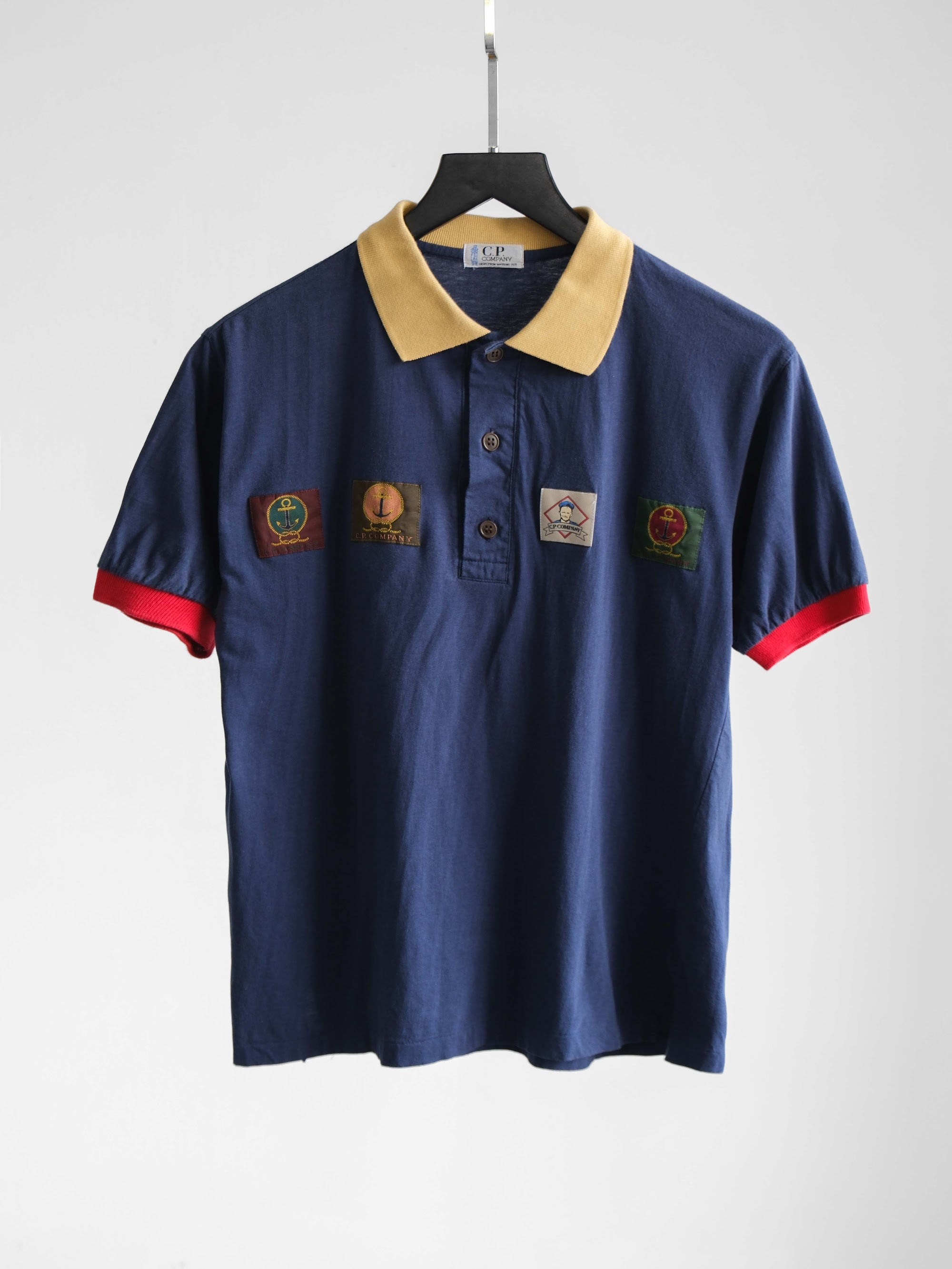 CP COMPANY NAVY POLO T-SHIRT