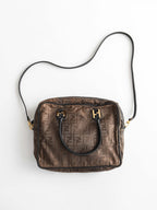 FENDI BROWN ZUCCA NYLON 2WAY BAG