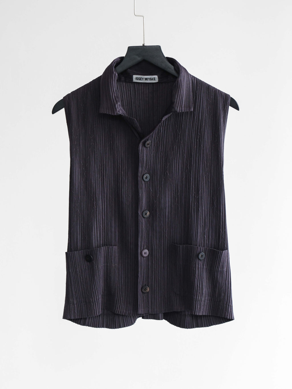 FW1996 ISSEY MIYAKE PLEATS BLACK "MAIN LINE" SS SHIRT