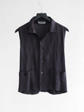 FW1996 ISSEY MIYAKE PLEATS BLACK "MAIN LINE" SS SHIRT