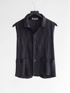 FW1996 ISSEY MIYAKE PLEATS BLACK "MAIN LINE" SS SHIRT