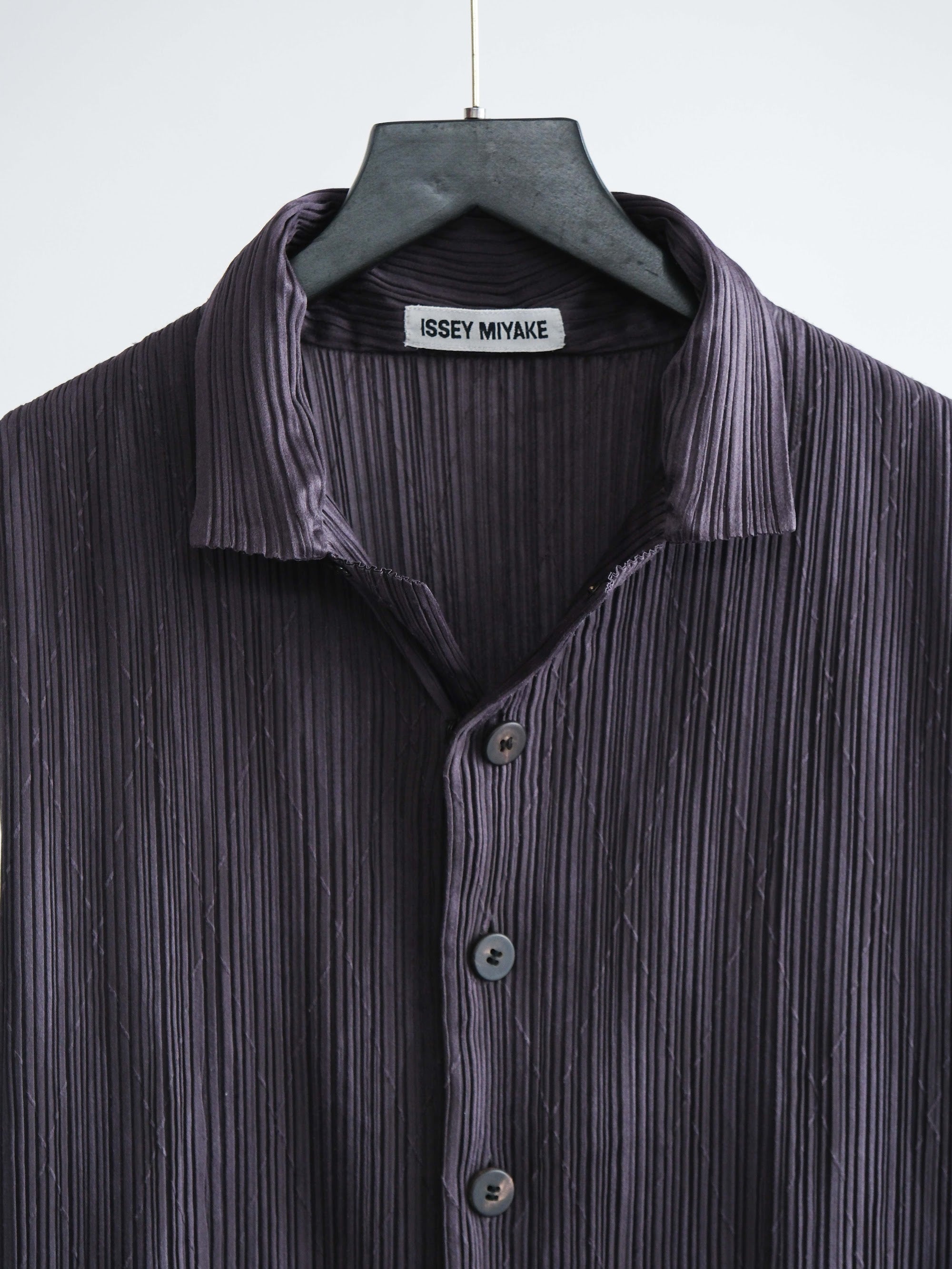 FW1996 ISSEY MIYAKE PLEATS BLACK "MAIN LINE" SS SHIRT