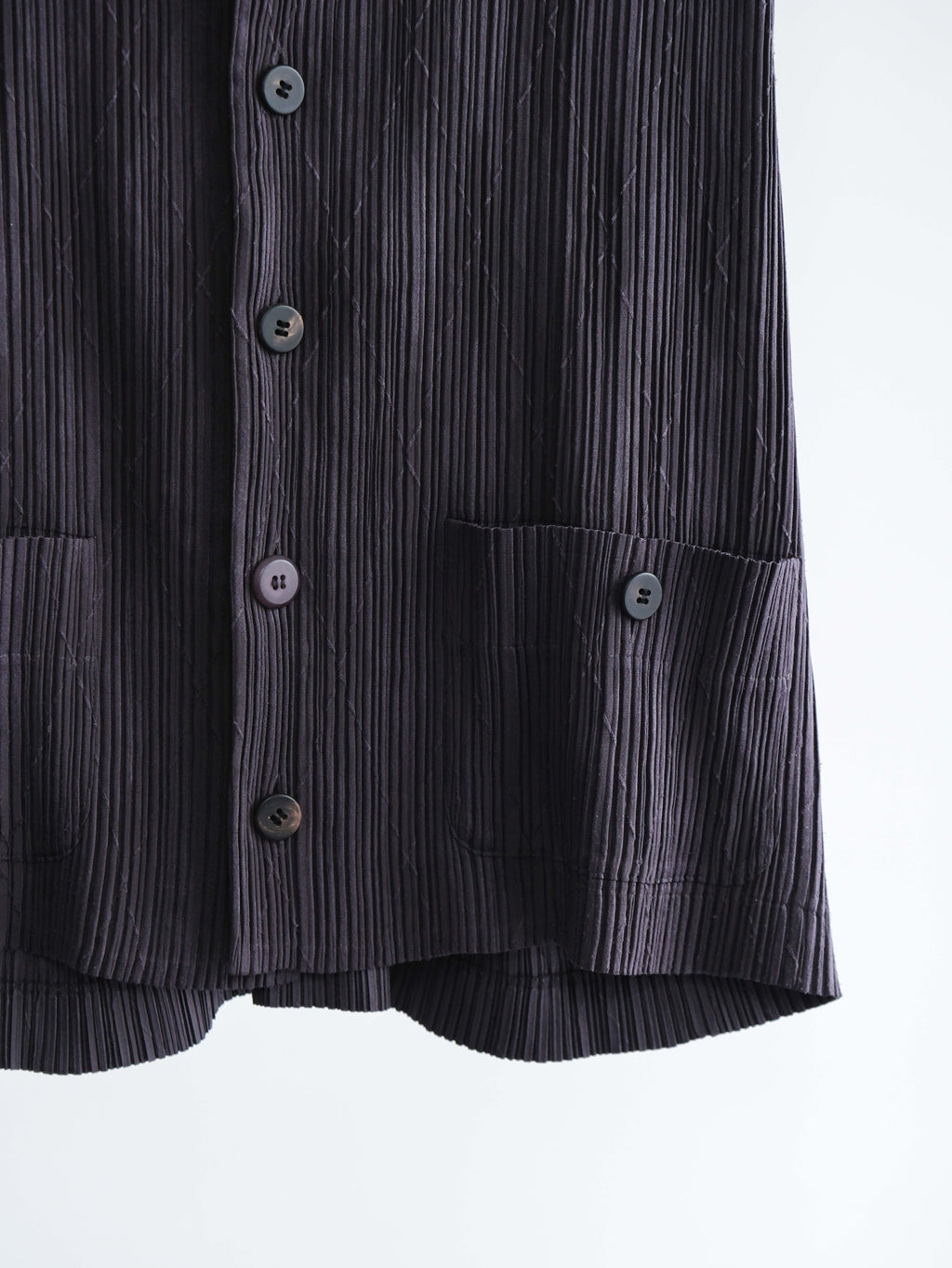 FW1996 ISSEY MIYAKE PLEATS BLACK "MAIN LINE" SS SHIRT
