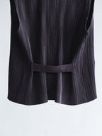 FW1996 ISSEY MIYAKE PLEATS BLACK "MAIN LINE" SS SHIRT