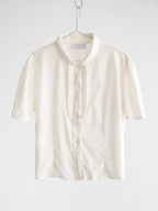FW1996 PRADA WHITE RUNWAY RUFFLE SS SHIRT