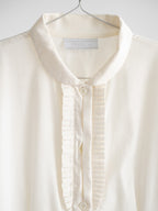 FW1996 PRADA WHITE RUNWAY RUFFLE SS SHIRT