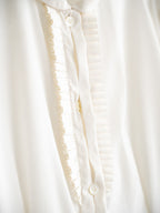 FW1996 PRADA WHITE RUNWAY RUFFLE SS SHIRT