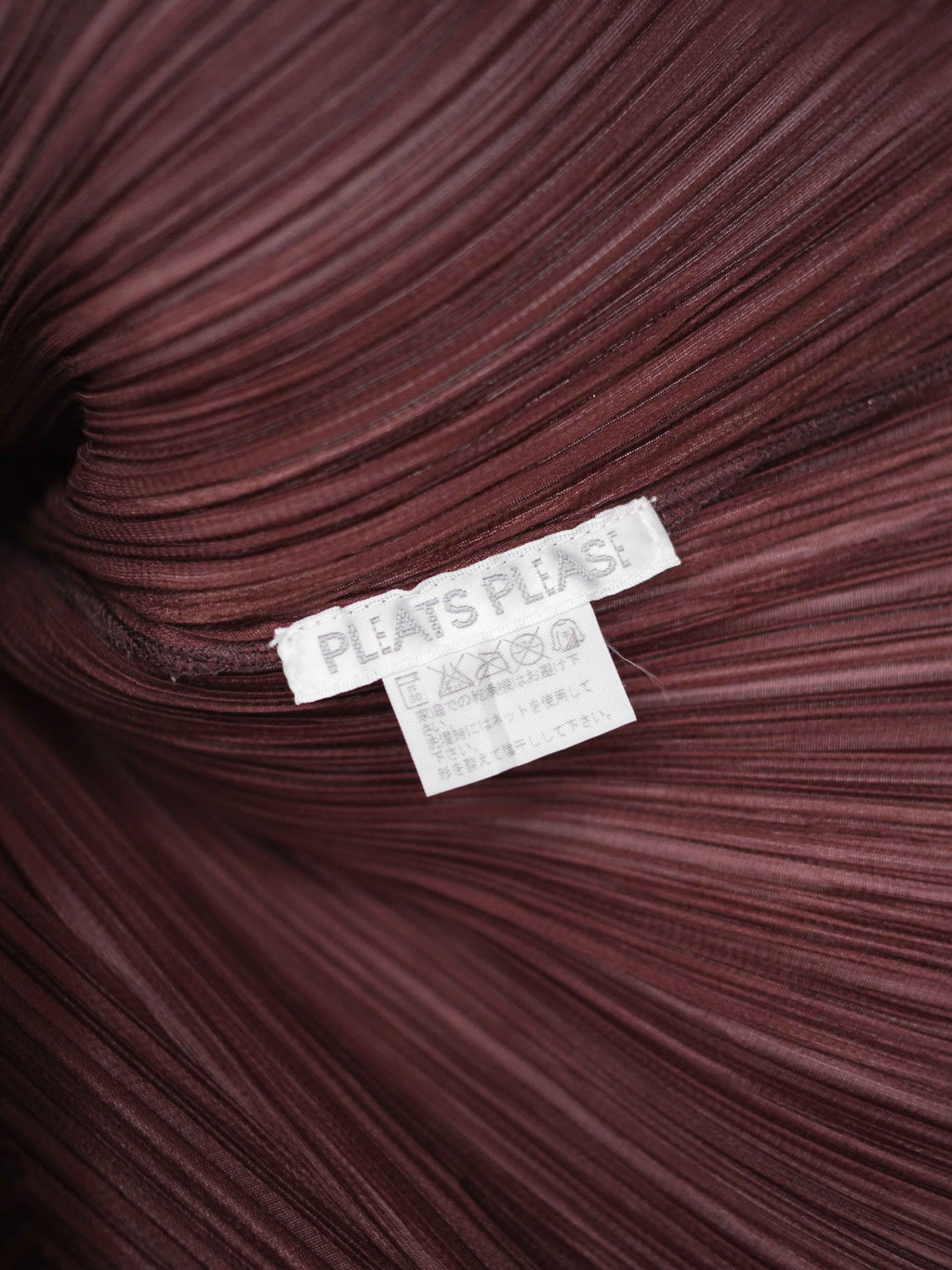 FW2002 ISSEY MIYAKE PLEATSPLEASE PLEATED BROWN LS T-SHIRT