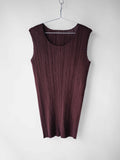FW2008 ISSEY MIYAKE PLEATSPLEASE PLEATED BROWN TANK TOP