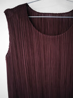 FW2008 ISSEY MIYAKE PLEATSPLEASE PLEATED BROWN TANK TOP