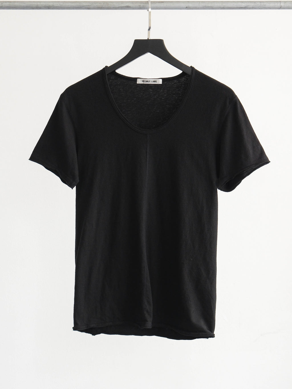 HELMUT LANG EMBROIDERED BLACK T-SHIRT