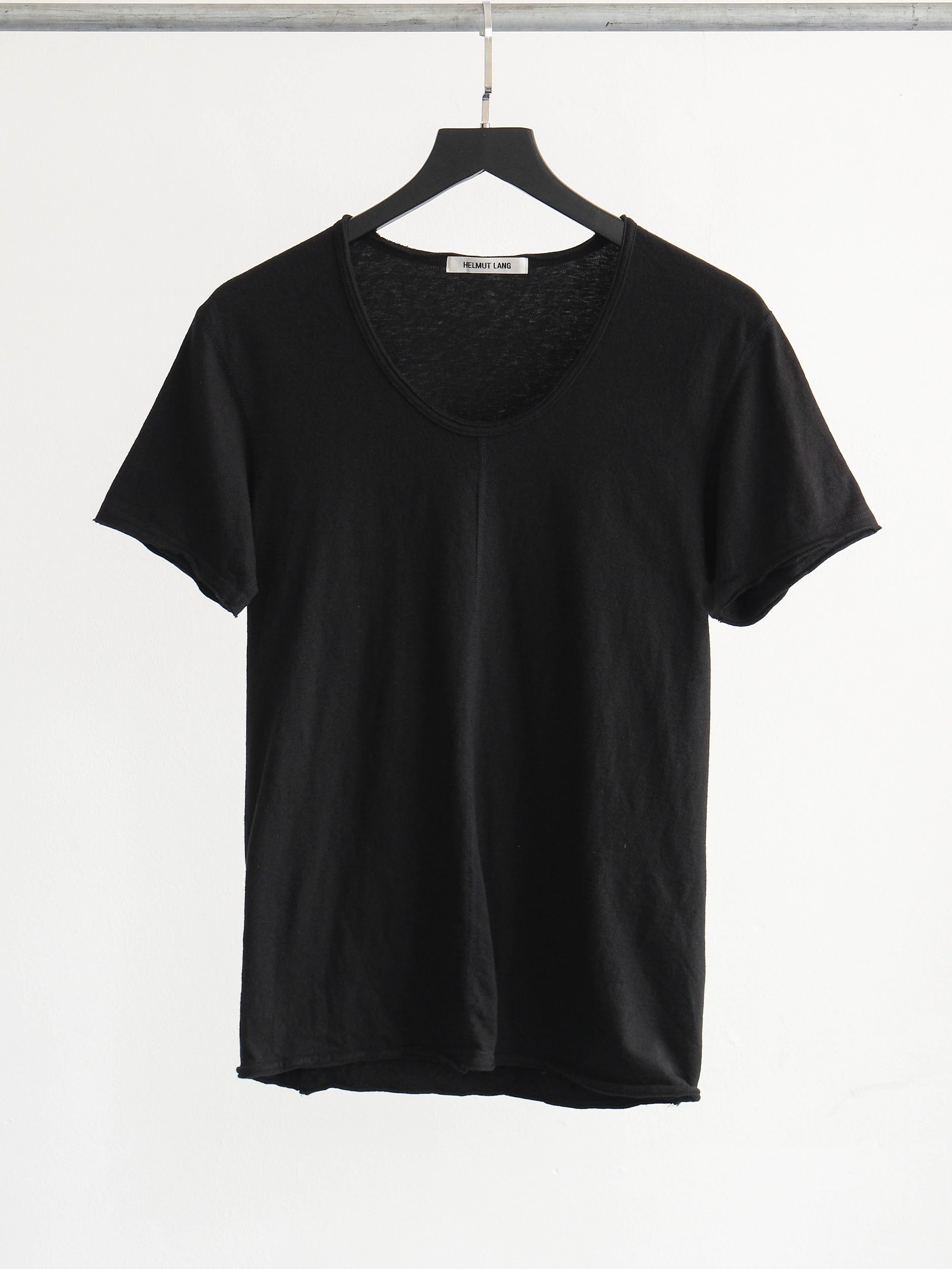HELMUT LANG EMBROIDERED BLACK T-SHIRT