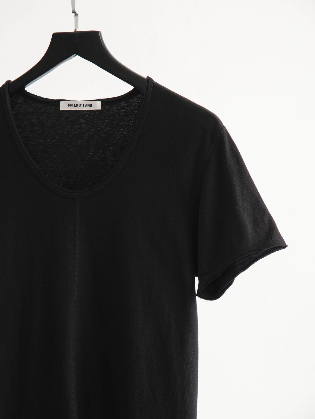 HELMUT LANG EMBROIDERED BLACK T-SHIRT