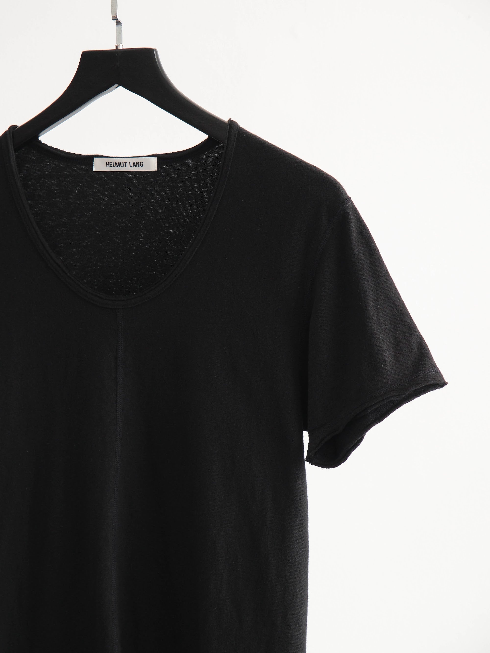 HELMUT LANG EMBROIDERED BLACK T-SHIRT