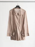 HIROKO KOSHINO BROWN HIROKO BIS/ LINEN LS SHIRT