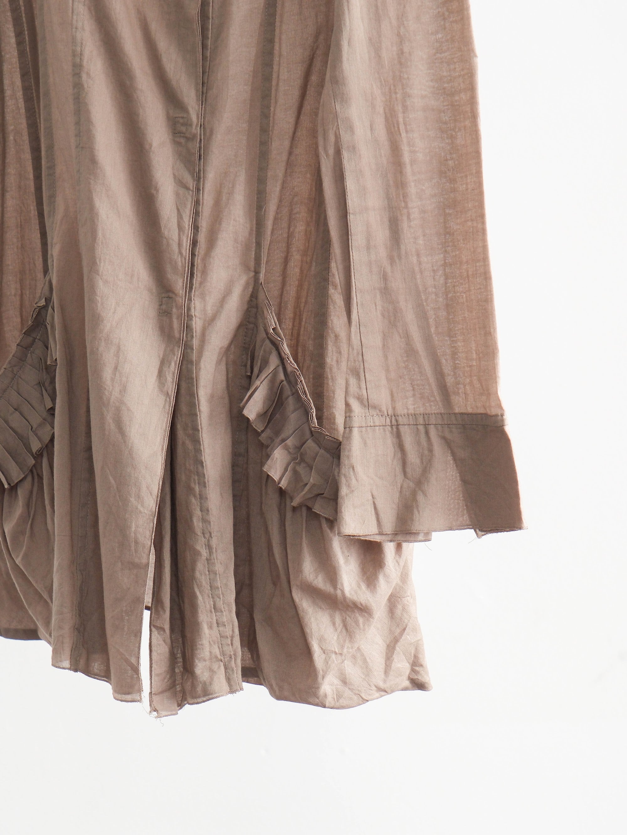 HIROKO KOSHINO BROWN HIROKO BIS/ LINEN LS SHIRT