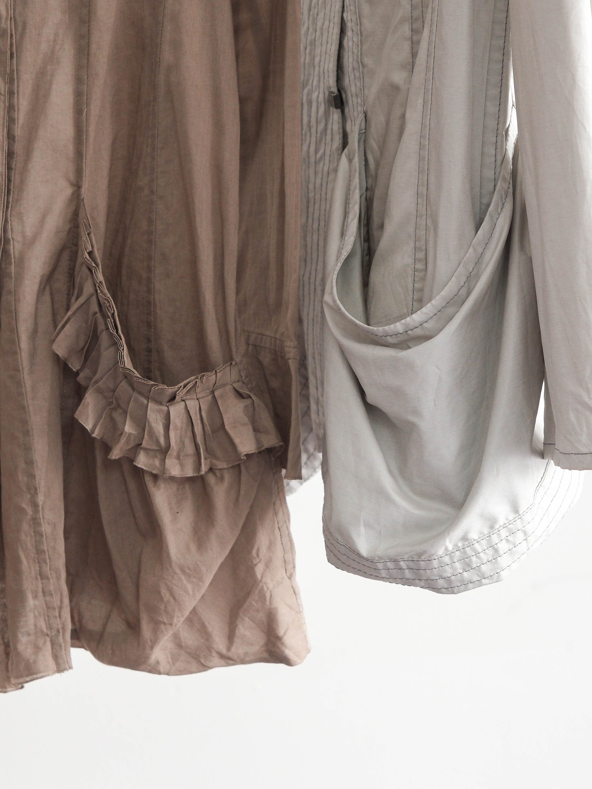HIROKO KOSHINO BROWN HIROKO BIS/ LINEN LS SHIRT