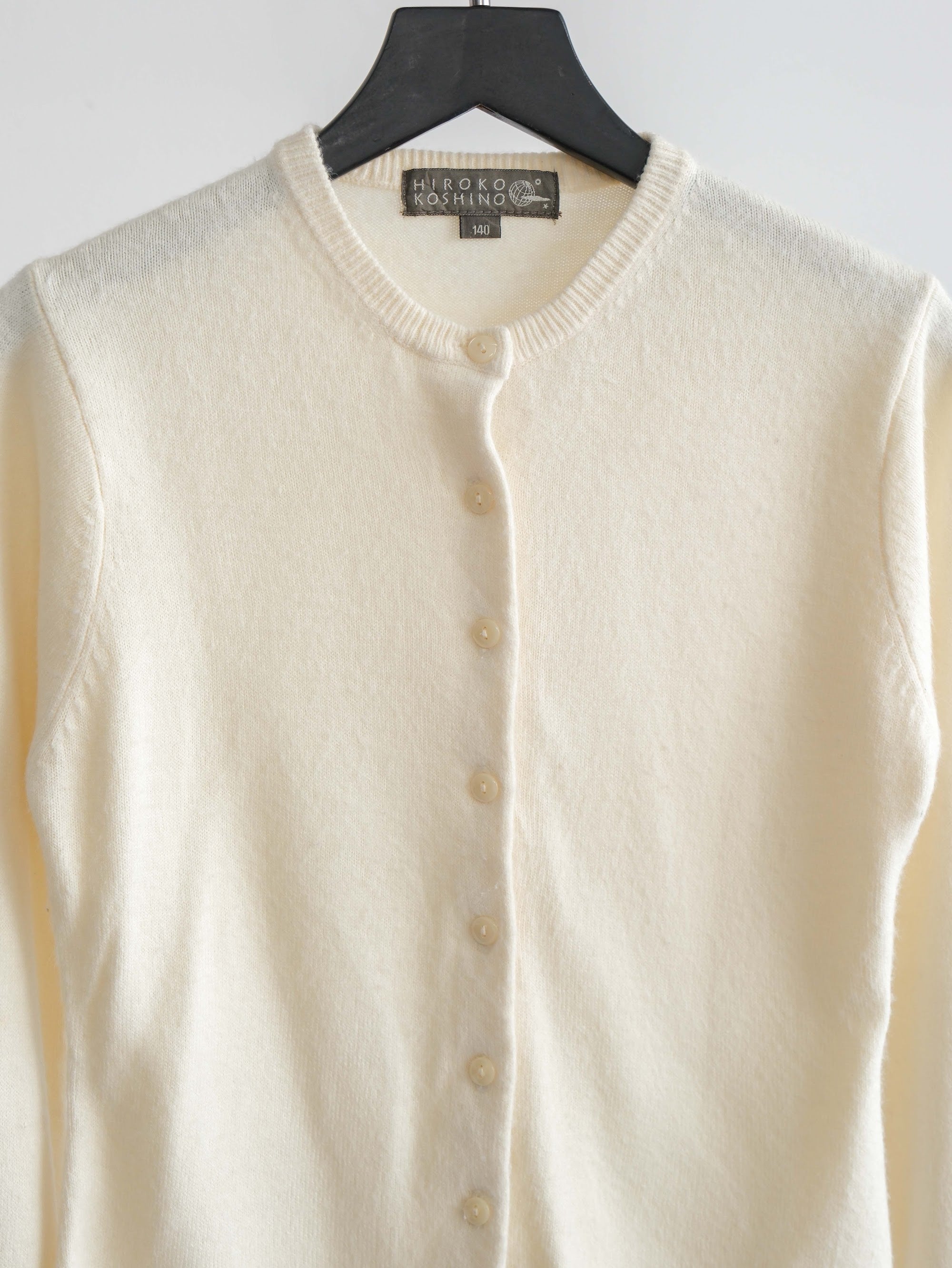 HIROKO KOSHINO CROCHET / KNIT CREAM MAIN LINE CARDIGAN