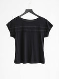 HIROKO KOSHINO EMBROIDERED BLACK HIROKO BIS T-SHIRT