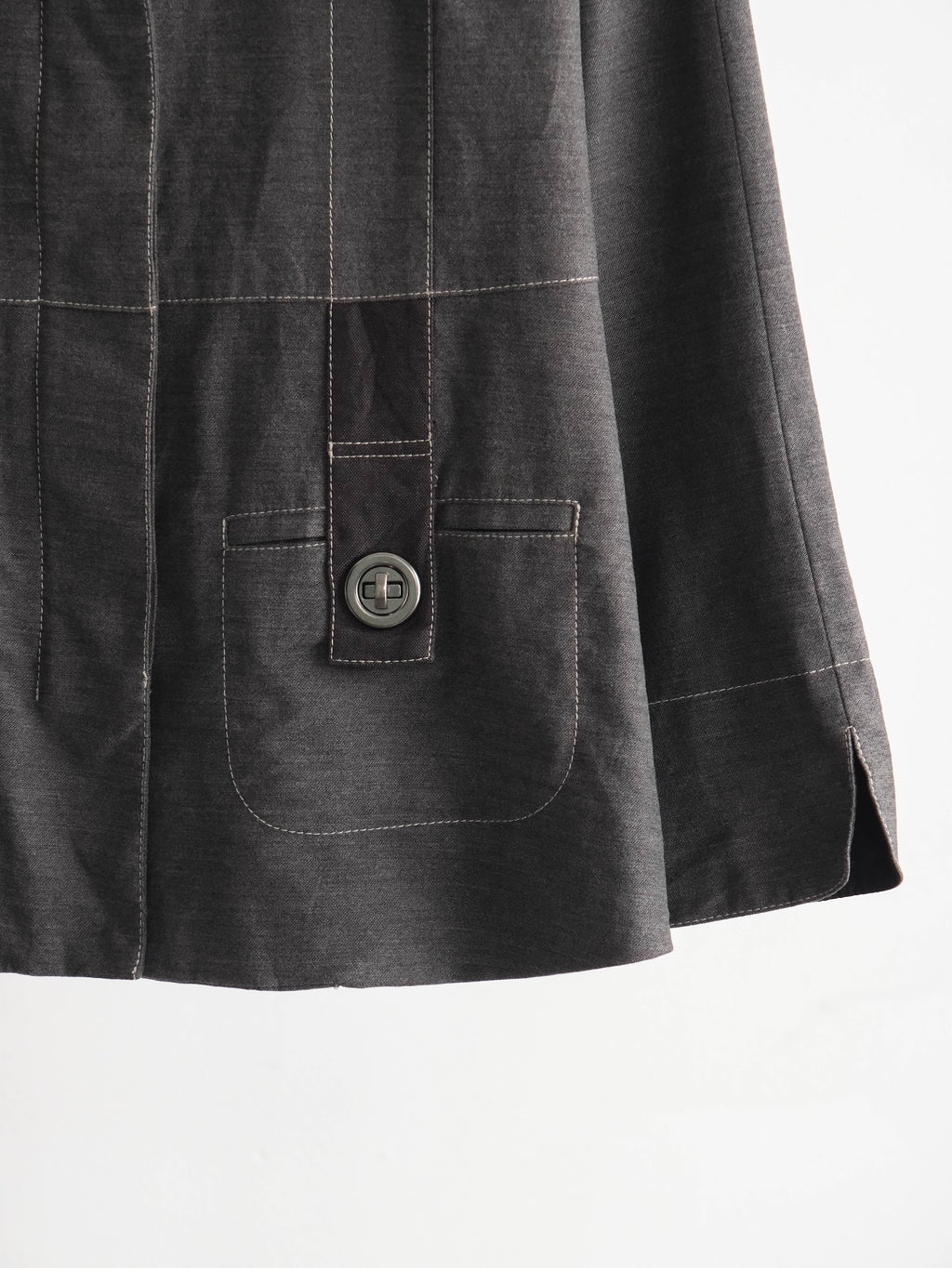 HIROKO KOSHINO EMBROIDERED GREY DARK TRUNK JACKET