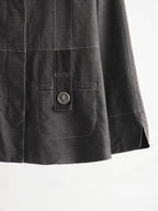 HIROKO KOSHINO EMBROIDERED GREY DARK TRUNK JACKET