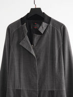 HIROKO KOSHINO EMBROIDERED GREY DARK TRUNK JACKET