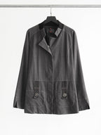 HIROKO KOSHINO EMBROIDERED GREY DARK TRUNK JACKET
