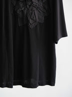 HIROKO KOSHINO FLORAL BLACK HIROKO BIS/ SILK T-SHIRT