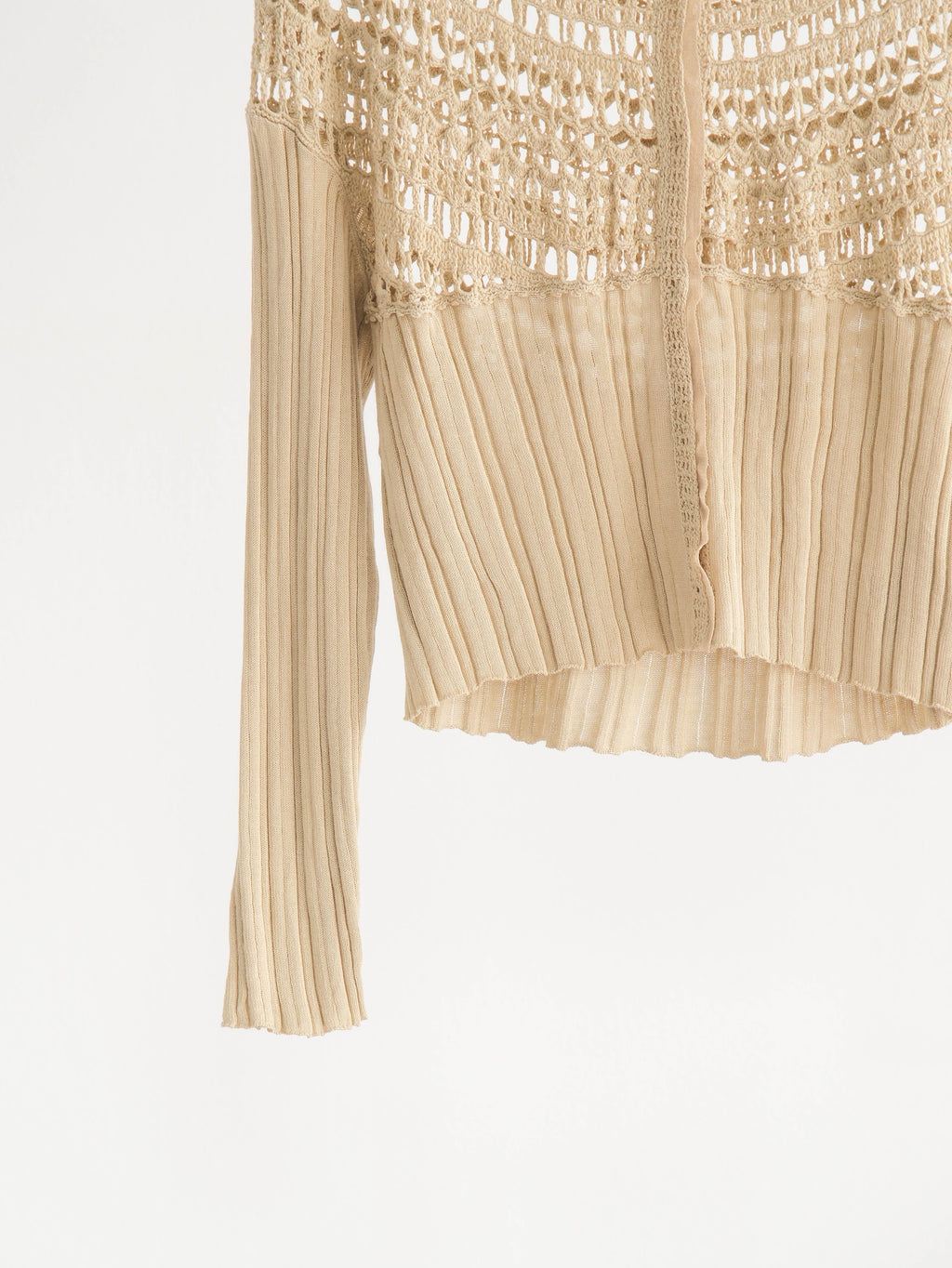HIROKO KOSHINO LACE BEIGE HIROKO BIS KNIT CARDIGAN