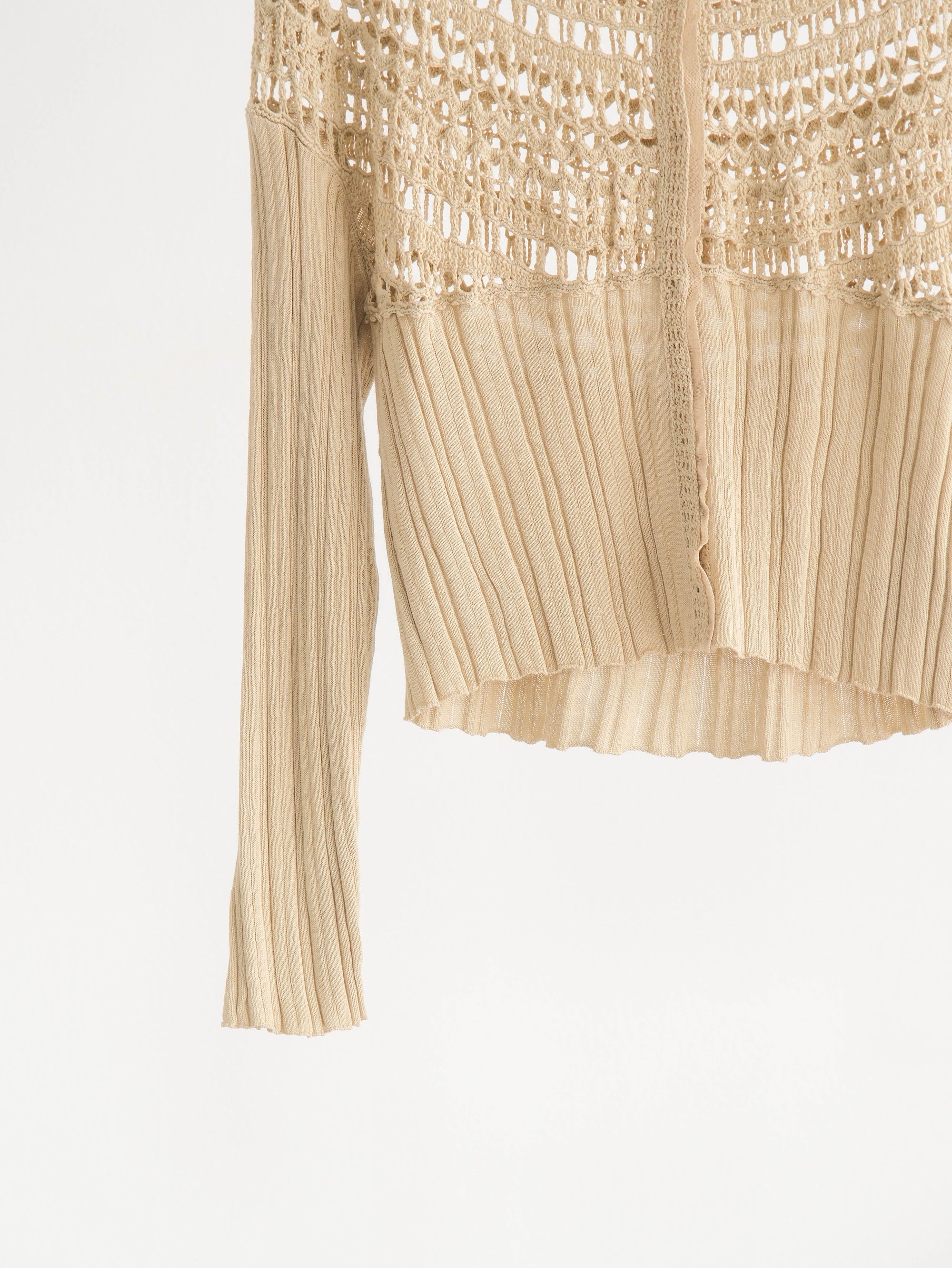 HIROKO KOSHINO LACE BEIGE HIROKO BIS KNIT CARDIGAN