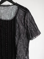 HIROKO KOSHINO LACE BLACK HIROKO BIS/ SEQUIN T-SHIRT