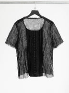 HIROKO KOSHINO LACE BLACK HIROKO BIS/ SEQUIN T-SHIRT